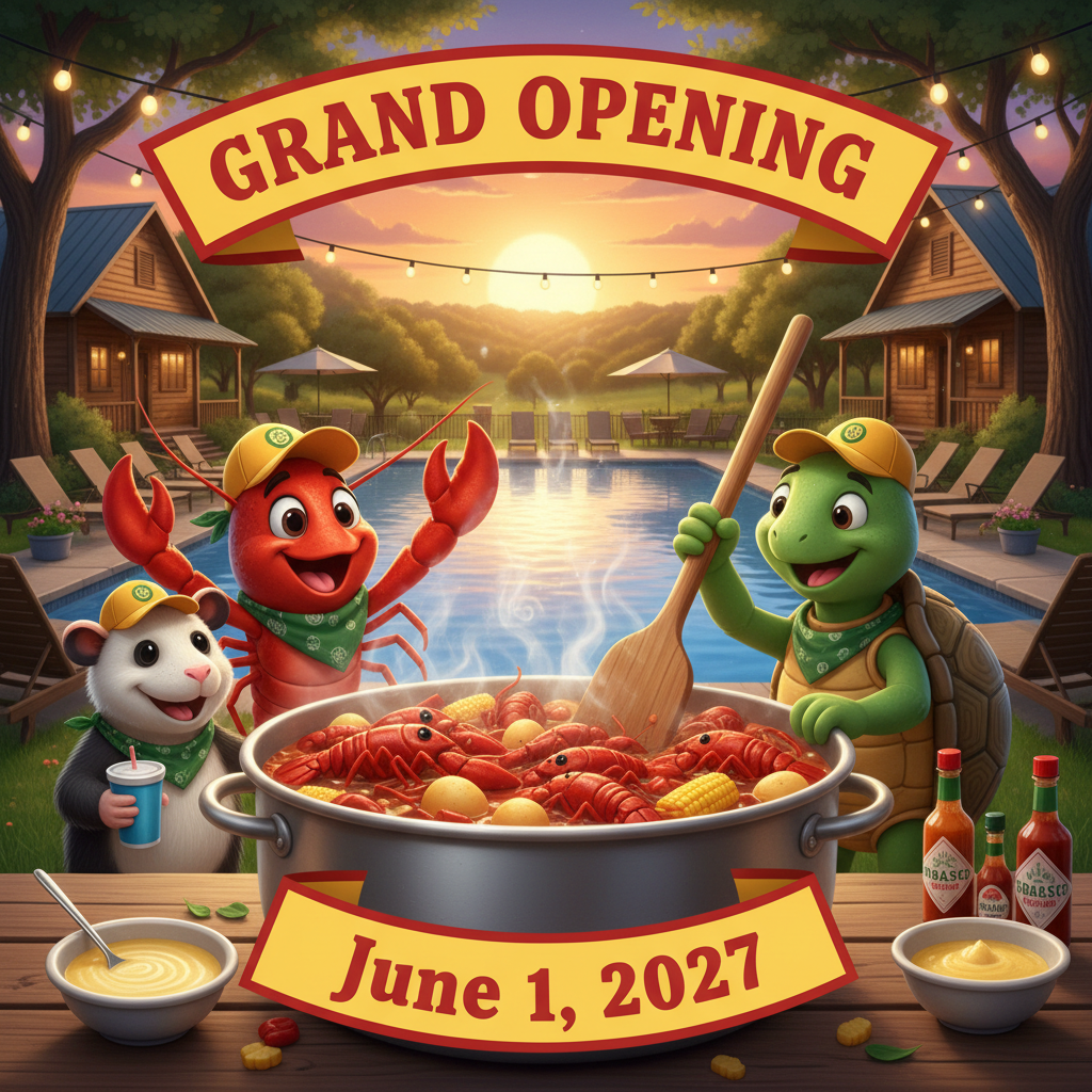 Grand Opening Crawfish Boil — June 1, 2027
